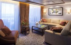 Celebrity Silhouette - Celebrity Cruises - interiér v balkonové kajutě Deluxe