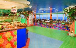Norwegian Jade - Norwegian Cruise Lines - Samoobslužná restaurace a barevný interiér